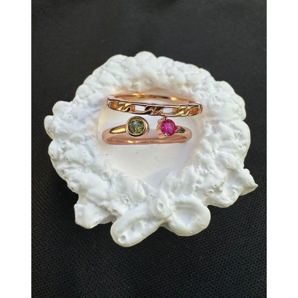 Rose Gold Vermeil Stack Rings - Picture 3 of 3